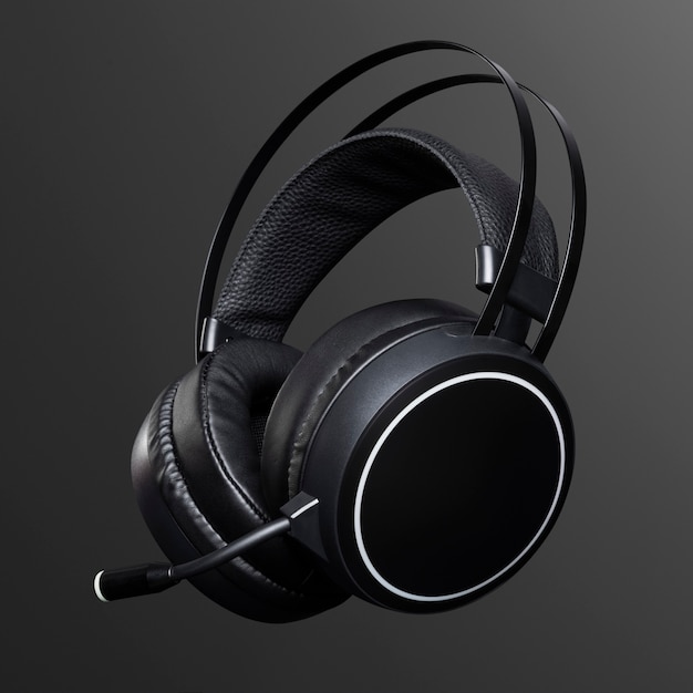 Free Photo black headphones digital device