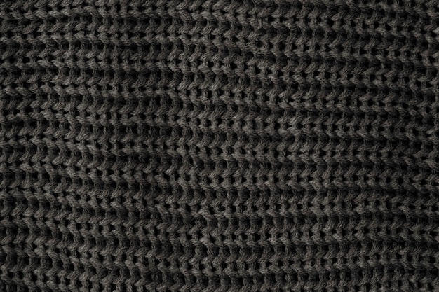 Black knitted fabric pattern texture