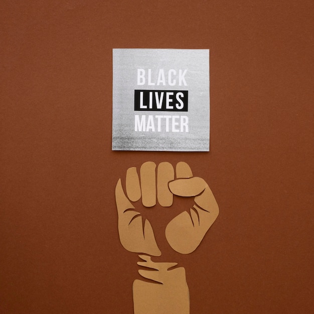 Free photo black lives matter awareness flat lay