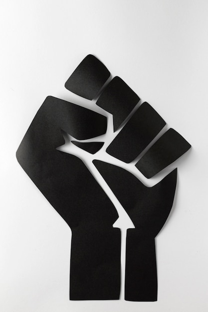 Black lives matter concept with black fist