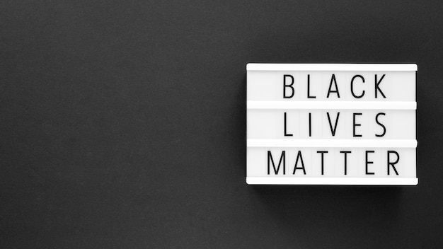 Black lives matter movement message with copy space