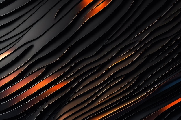 Free photo black and orange background with a wavy pattern