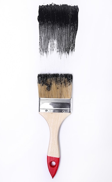 Black paint on a white background