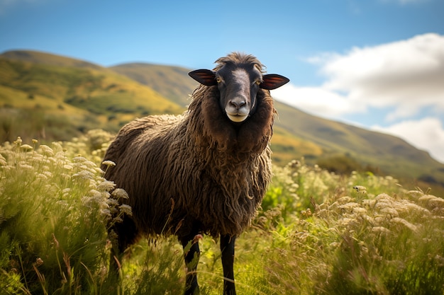 Free photo black sheep portrait