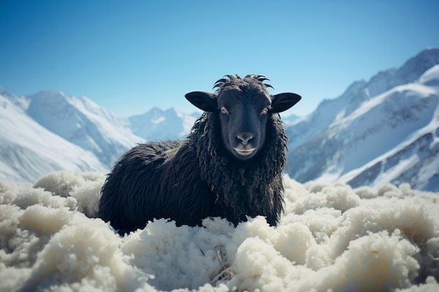 Free Photo black sheep portrait