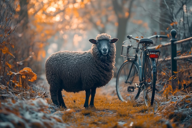 Free photo black sheep portrait