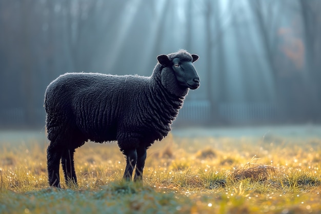 Free Photo black sheep portrait