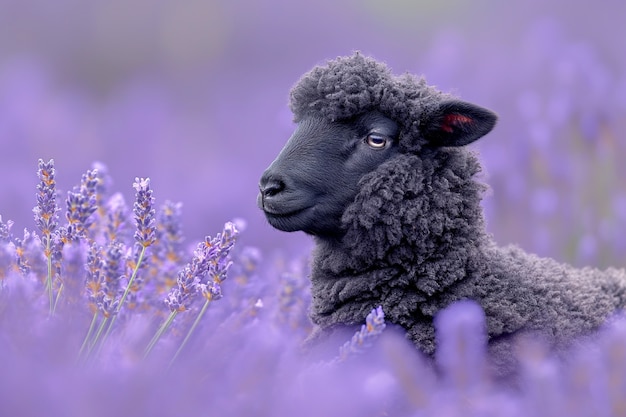 Free photo black sheep portrait