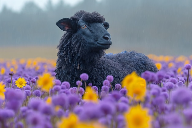 Free photo black sheep portrait