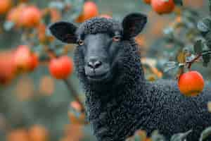 Free photo black sheep portrait