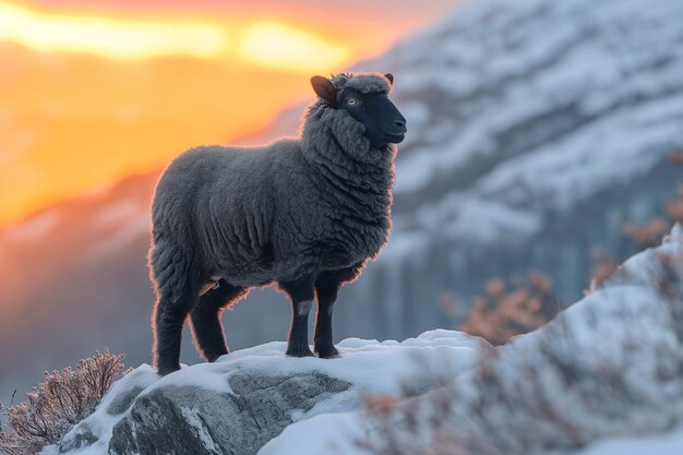 Free Photo black sheep portrait