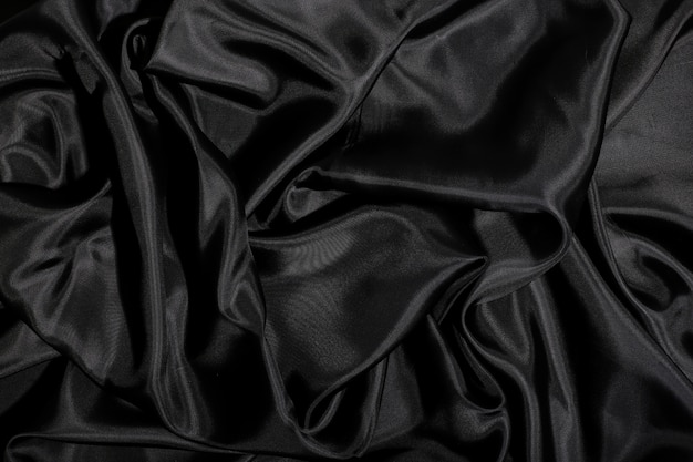 Free Photo black silk fabric texture background