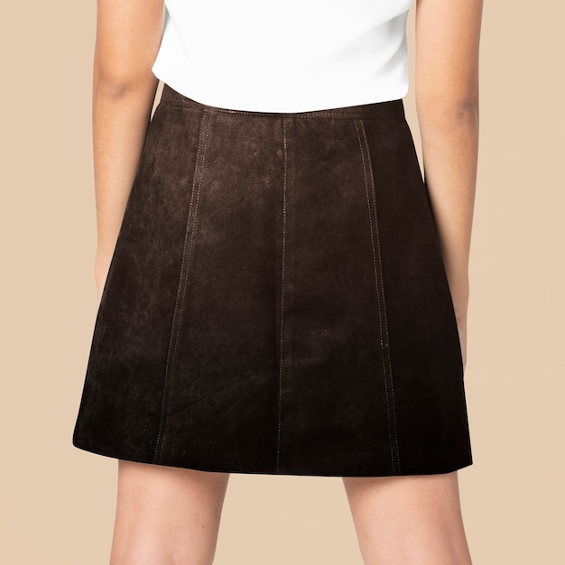 Black skirt with design space women’s street fashion