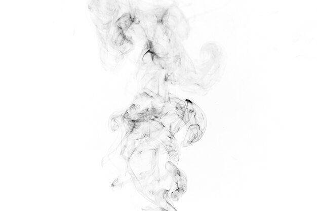 Black smoke on white background