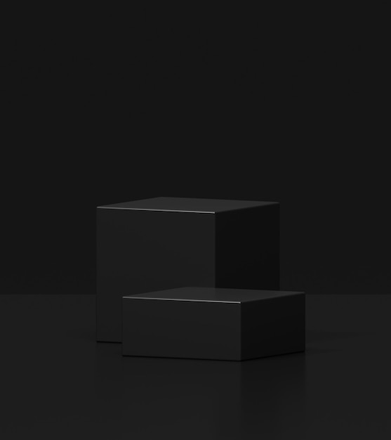 Free Photo black square podium for placing products 3d background