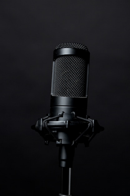 Free photo black standing microphone