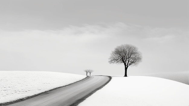 Black and white background with tree