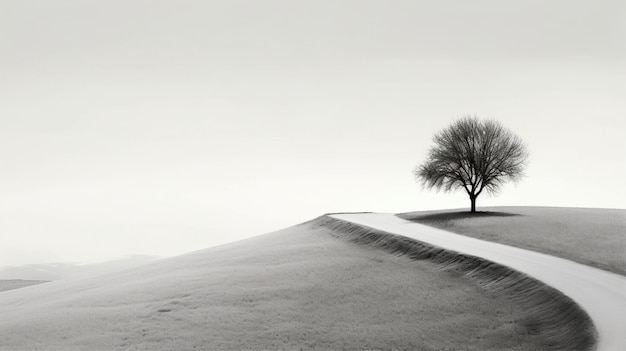 Free Photo black and white background with tree