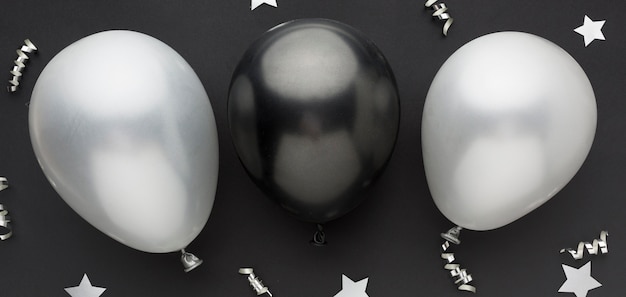 Black and white balloons for party