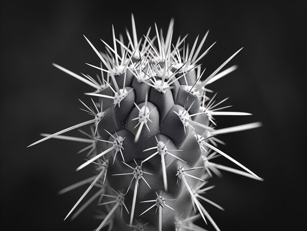 Black and white desert cacti