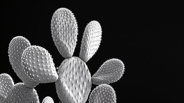 Black and white desert cacti