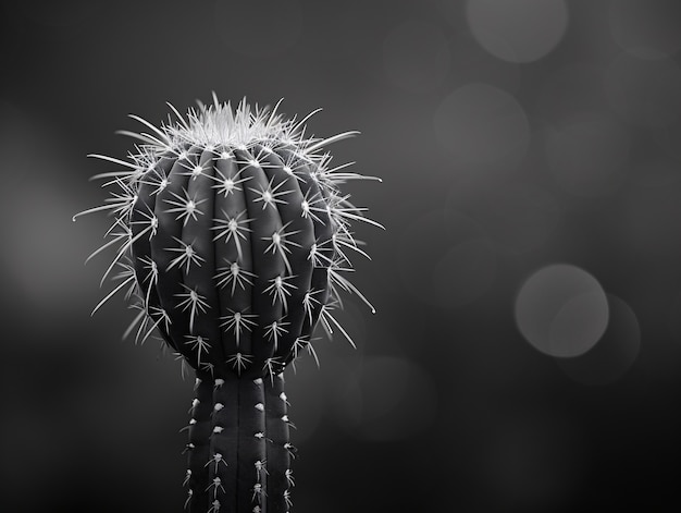 Black and white desert cacti