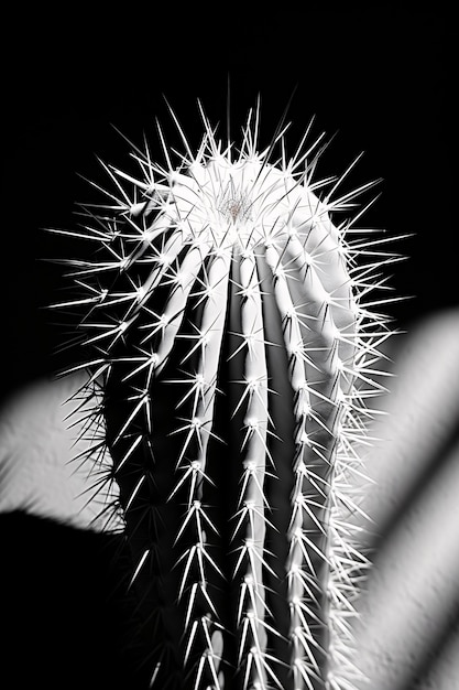 Black and white desert cacti