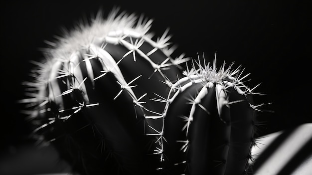 Black and white desert cacti