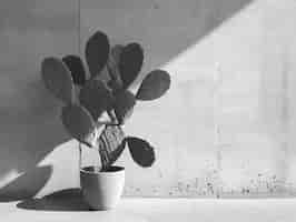 Free photo black and white desert cacti