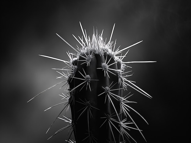 Free photo black and white desert cacti