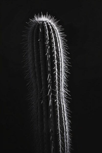 Black and white desert cacti