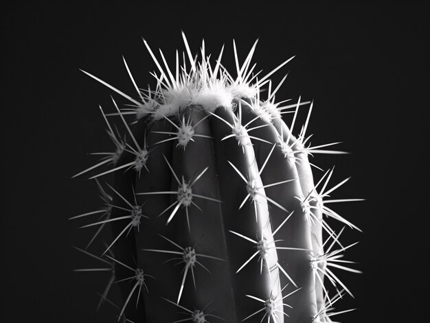 Black and white desert cacti