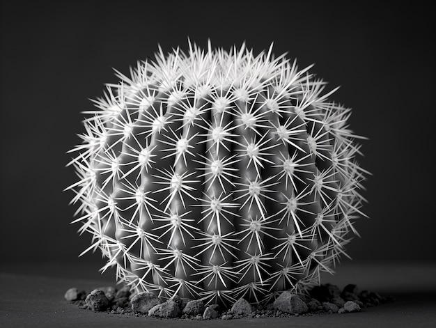 Free photo black and white desert cacti