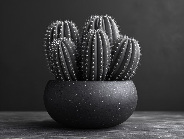 Black and white desert cacti