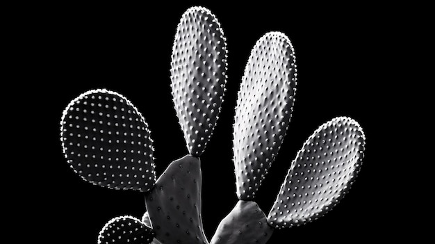 Free Photo black and white desert cacti