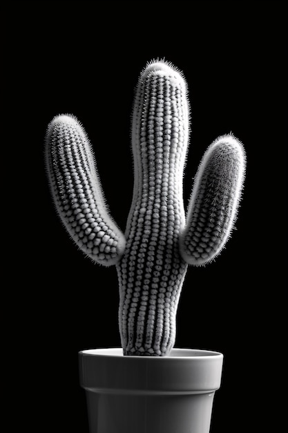 Free photo black and white desert cacti