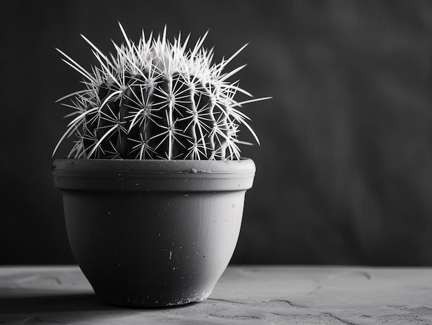 Black and white desert cacti