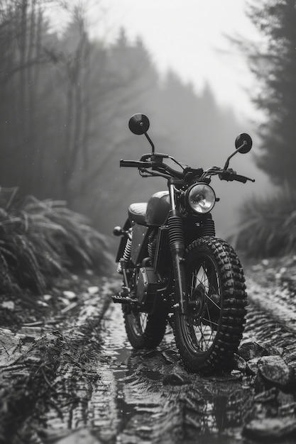 Free photo black and white dirt bike