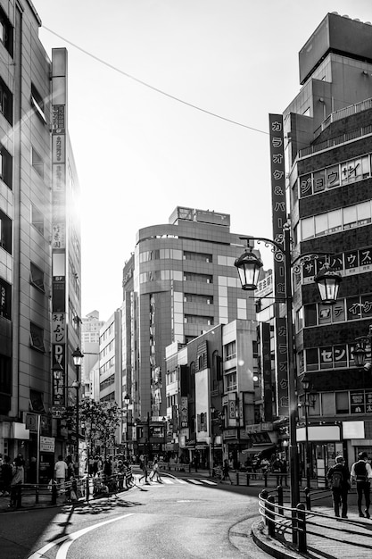 Free photo black and white dramatic landscapes with buildings