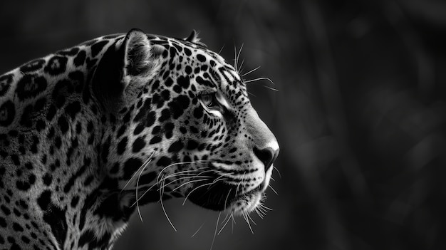 Black and white jaguar in nature