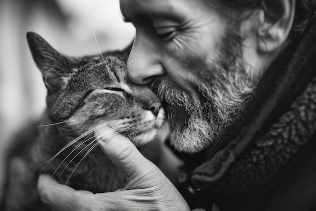 Free Photo black and white kissing portrait of couple