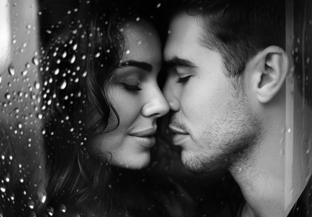 Free photo black and white kissing portrait