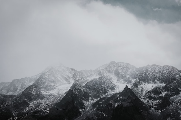 Free photo black and white mountain range