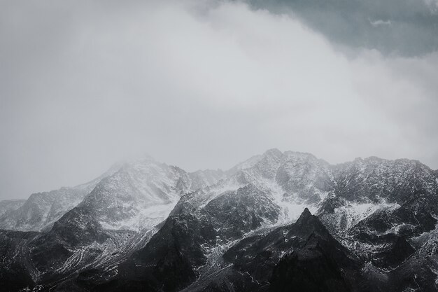 Black And White Mountain Range