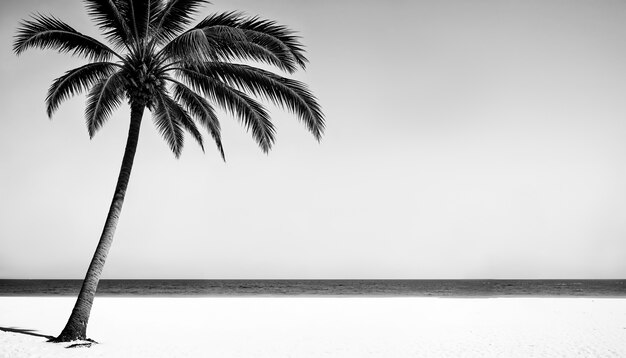 Black and white palm landscape