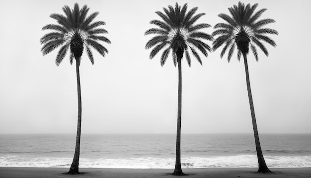 Black and white palm landscape