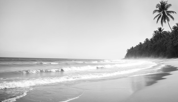 Free Photo black and white palm landscape