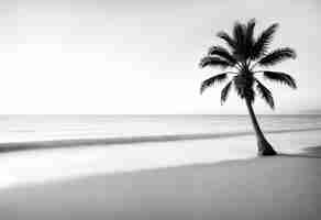 Free photo black and white palm landscape