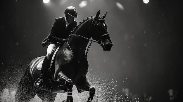 Free photo black and white portrait of athlete competing in the paralympics championship games