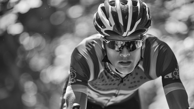 Free photo black and white portrait of athlete participating in the olympic championship sports